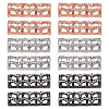 DICOSMETIC 12Pcs 3 Colors Alloy Micro Pave Clear Cubic Zirconia Multi-Strand Links FIND-DC0004-49-1