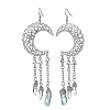 2 Pairs Moon Natural Quartz Crystal Dangle Earrings EJEW-JE06765-4