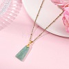 Natural Amazonite Faceted Trapezoid Pendant 304 Stainless Steel Satellite Chain Necklaces NJEW-JN06071-02-1