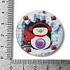 Printed Flat Round Christmas Themed Acrylic Pendants OACR-L018-05D-3