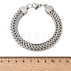 201 Stainless Steel Diamond-Cut Wheat Chain Bracelets for Men STAS-T077-07P-5
