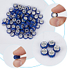 Handmade Polymer Clay Rhinestone European Large Hole Beads with Silver Color Plated Brass Cores FPDL-PA0001-02C-6