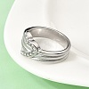 304 Stainless Steel Micro Pave Cubic Zirconia Finger Rings for Women RJEW-K316-06P-3