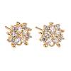 4 Pairs 2 Style Brass Mirco Pave Clear Cubic Zirconia Stud Earring Findings EJEW-ZZ0001-01-3