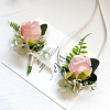2Pcs 2 Style Silk Cloth Imitation Rose Corsage Boutonniere AJEW-CP0001-61B-6