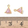 Brass Micro Pave Cubic Zirconia Triangle Charms KK-Z136-29G-02-3
