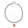 Flower Glass Seed Beads & Acrylic Pendant Necklaces NJEW-MZ00044-02-4