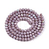 Electroplate Opaque Solid Color Glass Beads Strands EGLA-A044-P4mm-L13-3