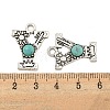Synthetic Turquoise & Alloy Pendants PALLOY-H146-01AS-Y-3