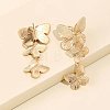 Butterfly Alloy Dangle Stud Earrings FS-WG3D962-01-2
