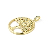 Brass Micro Pave Cubic Zirconia Pendants KK-E111-11G-2