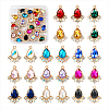 24Pcs 12 Colors Glass Rhinestone Pendants FIND-TA0001-90-29