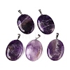 Natural Amethyst Pendants G-T138-207E-1