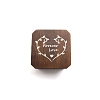 Carved Heart Walnut Wood Single Ring Storage Boxes PW-WG41164-02-1