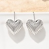 Textured Heart Brass Dangle Earrings EJEW-B132-04P-2