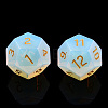 Metal Enlaced Opalite Polyhedral Dice Set G-T122-75A-2