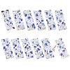 12Pcs Flower Printed Polyester Necklace Anti-Winding Display Cards CDIS-OC0001-14F-1