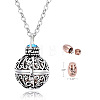 Stainless Steel Round Urn Ashes Pendant Necklace PW-WG9842A-03-1