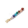Chakra Natural Amethyst & Tiger Eye & Red Jasper & Lapis Lazuli & Apatite & Malachite & Sunstone Faceted Round Beaded Pendants X-PALLOY-JF03559-01-4
