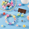28Pcs 2 Colors UV Plating Acrylic Printed Beads FIND-TA0010-64-7