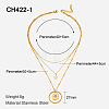 304 Stainless Steel with Clear Cubic Zirconia Double Layer Necklaces FS-WG7985A-18-1