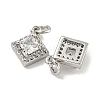 Brass Micro Pave Clear Cubic Zirconia Pendants KK-P275-32B-P-2