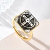 Brass Epoxy Cuff Open Rings for Women RJEW-K264-17G-01-1