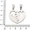 304 Stainless Steel Rhinestone Split Pendants STAS-F368-20P-3