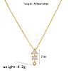 304 Stainless Steel Pave Clear Cubic Zirconia Pendant Necklaces for Women WGBFE42-05-1