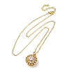 Brass Clear Cubic Zirconia Rotatable Sunflower Pendant Necklaces for Women NJEW-C067-05G-4