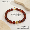 304 Stainless Steel & Resin Cube Beaded Necklaces for Women WG9D40D-01-1