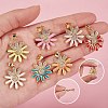 10Pcs 10 Colors Real 18K Gold Plated Brass Micro Pave Clear Cubic Zirconia Pendants ZIRC-SZ0001-56-4