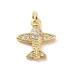 Brass Micro Pave Cubic Zirconia Charms X-KK-C012-42G-1