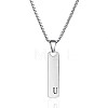 304 Stainless Steel Rectangle with Letter Pendant Box Chain Necklaces FS-WGD7C78-21-1
