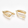 Brass Hoop Earring Findings with Latch Back Closure KK-S350-070G-2