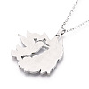 Printed 304 Stainless Steel Enamel Flower & Bird Pendant Necklaces NJEW-N063-03P-5