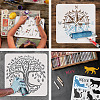 3Pcs 3 Styles PET Hollow Out Drawing Painting Stencils DIY-WH0394-0036-4