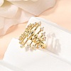 Brass Micro Pave Cubic Zirconia Cuff Open Rings RJEW-P186-01G-1