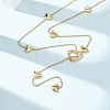 304 Stainless Steel Heart Y Tassel Lariat Necklaces for Women NJEW-F378-04G-3