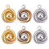 Unicraftale 6Pcs 3 Colors 304 Stainless Steel Pendants STAS-UN0037-96-1