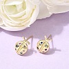 Brass Micro Pave Colorful Cubic Zirconia Stud Earrings EJEW-C186-19G-02-1