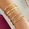 6Pcs 6 Styles Alloy Bangles WG70F83-11-1