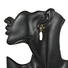 Brass Dangle Stud Earrings with Natural Keshi Pearl EJEW-JE06985-2