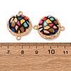 Printed Alloy Enamel Connector Charms AL-CBA2638-01D-3