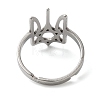 Non-Tarnish Star of David 304 Stainless Steel Adjustable Rings for Unisex RJEW-F163-03P-3