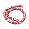 Handmade Evil Eye Lampwork Flat Round Bead Strands LAMP-L058-10mm-21-2