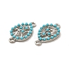 Alloy Connector Charms with Synthetic Turquoise FIND-H039-33P-2