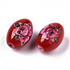 Printed & Spray Painted Opaque Glass Beads LS-GLAA-S047-07B-A01-2