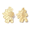 Flower Ion Plating(IP) 304 Stainless Steel Stud Earrings for Women EJEW-L287-021G-2