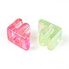 UV Plating Transparent Acrylic European Beads OACR-M027-02F-3
